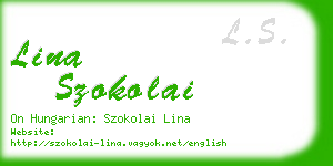 lina szokolai business card